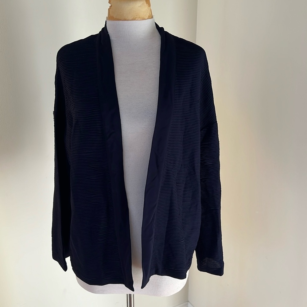 Massimo Dutti dark navy women’s medium open cardigan .
